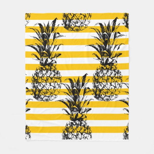Ananas und Streifen Fleecedecke (Vorderseite)