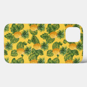 Ananas und tropische Blätter auf Gold Case-Mate iPhone Hülle (Rückseite (Horizontal))