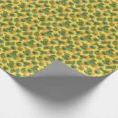 Ananas und tropische Blätter auf Gold Geschenkpapier (Ecke)