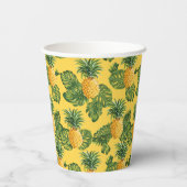 Ananas und tropische Blätter auf Gold Pappbecher (Rückseite)