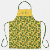 Ananas und tropische Blätter auf Gold Schürze (Vorderseite)