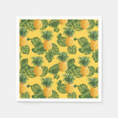 Ananas und tropische Blätter auf Gold Serviette (Vorderseite)