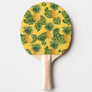 Ananas und tropische Blätter auf Gold Tischtennis Schläger