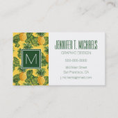 Ananas und tropische Blätter auf Gold Visitenkarte (Vorderseite)