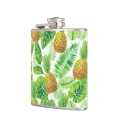 Ananas und tropische Blätter Flachmann (Links)