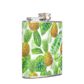 Ananas und tropische Blätter Flachmann (Rechts)