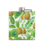 Ananas und tropische Blätter Flachmann (Rückseite)