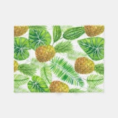 Ananas und tropische Blätter Fleecedecke (Vorderseite (Horizontal))