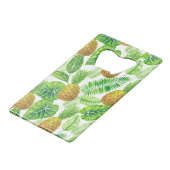 Ananas und tropische Blätter Geldbeutel Flaschenöffner (Vorderseite Schrägansicht)