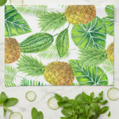 Ananas und tropische Blätter Geschirrtuch (Gefaltet)