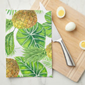 Ananas und tropische Blätter Geschirrtuch (Viertel Falte)