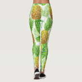 Ananas und tropische Blätter Leggings (Rückseite)