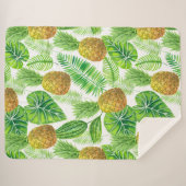 Ananas und tropische Blätter Sherpadecke (Vorderseite (Horizontal))