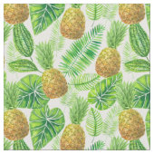 Ananas und tropische Blätter Stoff (Nahaufnahme)
