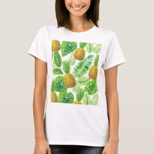 Ananas und tropische Blätter T-Shirt