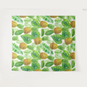 Ananas und tropische Blätter Wandteppich (Vorderseite (Horizontal))