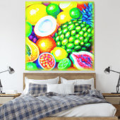 Ananas und tropische Früchte. Jetzt kaufen Leinwanddruck (Insitu (Schlafzimmer))