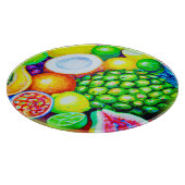 Ananas und tropische Früchte. Jetzt kaufen Schneidebrett (Ecke)