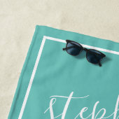 Ananas und Whimsical aqua handschriftlich Strandtuch (Beispiel)