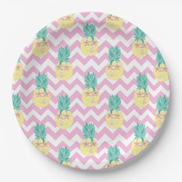 Ananas und Zickzack Pappteller