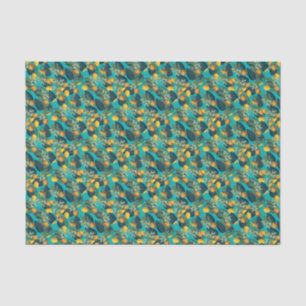 Ananas und Zitronen aquamarin Seidenpapier