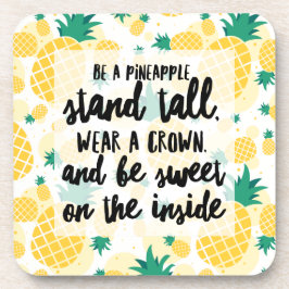 Ananas Untersetzer aus Kunststoff mit Korkrücken -
