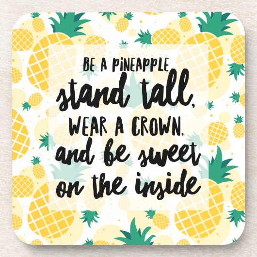 Ananas Untersetzer aus Kunststoff mit Korkrücken - (Vorderseite)