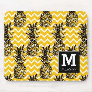 Ananas verläuft Monogramm im Zickzack Mousepad