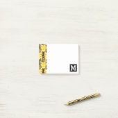 Ananas verläuft | Monogramm im Zickzack Post-it Klebezettel (Auf Schreibtisch)