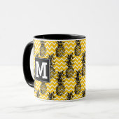Ananas verläuft | Monogramm im Zickzack Tasse (Vorderseite Links)