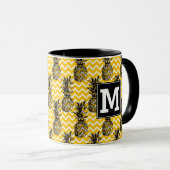 Ananas verläuft | Monogramm im Zickzack Tasse (VorderseiteRechts)