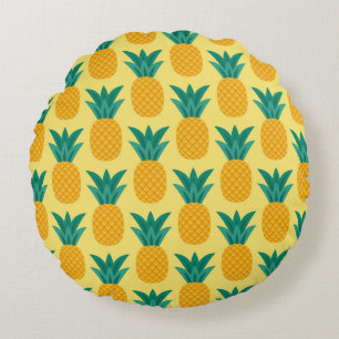 Ananas Vintage: Fruchtbares Mustervergnügen. Rundes Kissen