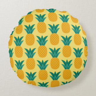 Ananas Vintage: Fruchtbares Mustervergnügen. Rundes Kissen