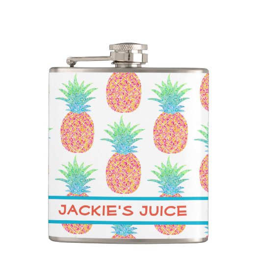Ananas Vinyl Wrapped Flask Flachmann (Vorderseite)