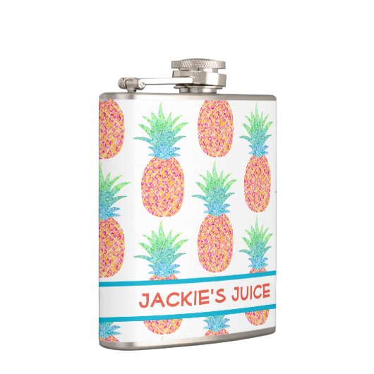 Ananas Vinyl Wrapped Flask Flachmann (Rechts)