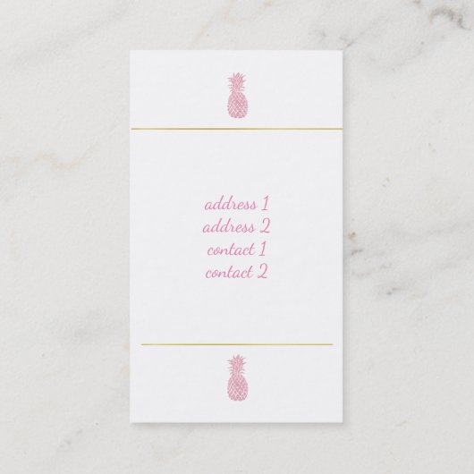 Ananas Visitenkarte (Rückseite)