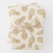 Ananas von Gold auf Elfenbein