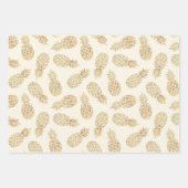 Ananas von Gold auf Elfenbein Geschenkpapier Set (Vorderseite)