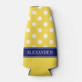 Ananas, was LG Polka Dot CB Navy Name Monogram Flaschenkühler (Vorderseite)