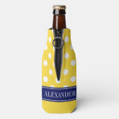 Ananas, was LG Polka Dot CB Navy Name Monogram Flaschenkühler (Flasche Rückseite)