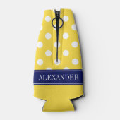 Ananas, was LG Polka Dot CB Navy Name Monogram Flaschenkühler (Rückseite)