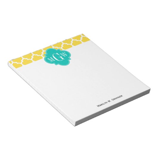 Ananas, was marokkanisch #5 Aquamarin 3 Anfangsmon Notizblock (angewinkelt)