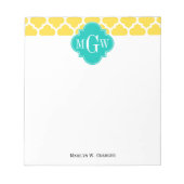 Ananas, was marokkanisch #5 Aquamarin 3 Anfangsmon Notizblock (Vorderseite)