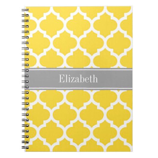 Ananas, was marokkanisch #5 Dk Gray Name Monogram Notizblock (Vorderseite)