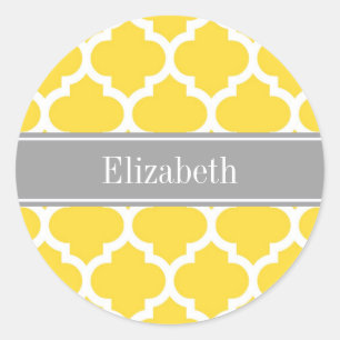 Ananas, was marokkanisch #5 Dk Gray Name Monogram Runder Aufkleber