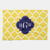 Ananas, was marokkanisch #5 Navy 3 Anfangsmonogram Geschirrtuch (Horizontal)