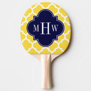 Ananas, was marokkanisch #5 Navy 3 Anfangsmonogram Tischtennis Schläger