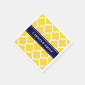 Ananas, was marokkanisch #5 Navy Blue Name Monogra Serviette (Ecke)