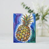 Ananas-Wasserfarbe-Doodle Postkarte (Stehend Vorderseite)