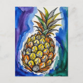 Ananas-Wasserfarbe-Doodle Postkarte (Vorderseite)